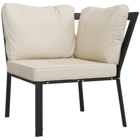 vidaXL Sedia da Giardino con Cuscini Sabbia 76x76x79 cm Acciaio