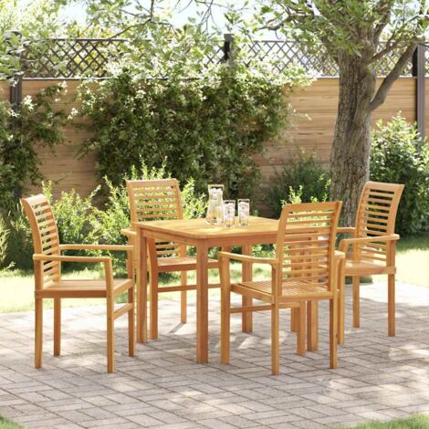 vidaXL Sedia da giardino impilabile Marrone 62.5 x 54.5 x 95.5 cm