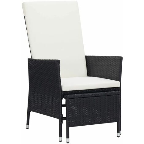 vidaXL Sedia da Giardino Reclinabile con Cuscino in Polyrattan