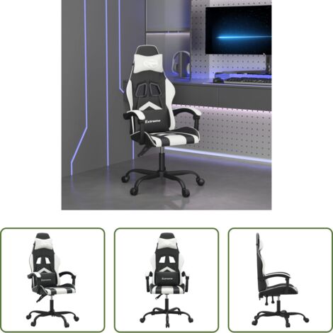 vidaXL Sedia da gioco -  Sedia da Gaming Girevole Nero e Bianco in Similpelle