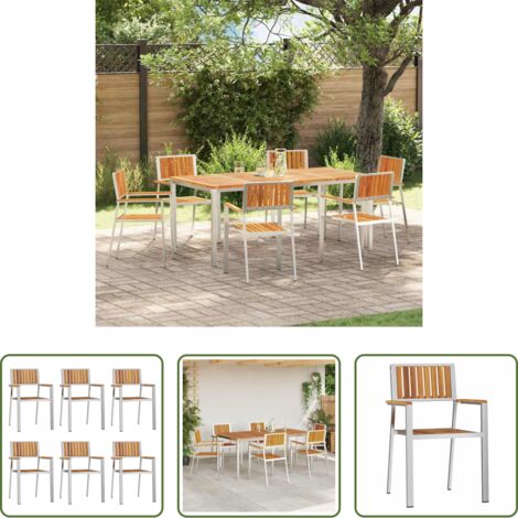 vidaXL Sedia da patio -  Sedia da Giardino 6 pcs Marrone Legno di Acacia Massello