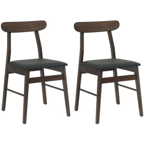vidaXL Sedia da pranzo 2 pcs Marrone scuro e Nero