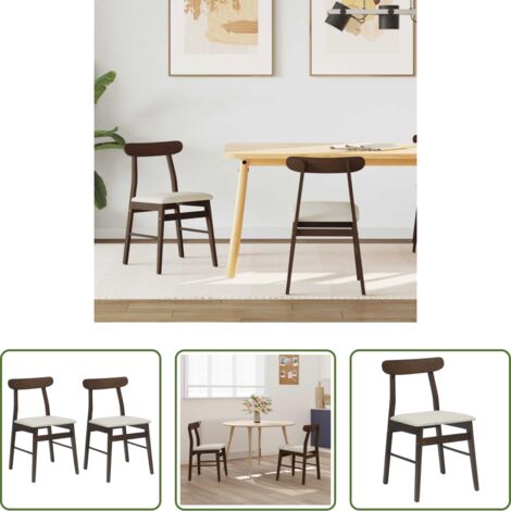 vidaXL Sedia da pranzo in gomma -  Sedia da pranzo 2 pcs Marrone Scuro e Chiaro