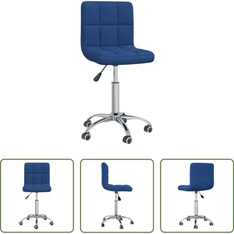 vidaXL Sedia da pranzo in tessuto -  Sedia da Pranzo Girevole Blu in Tessuto