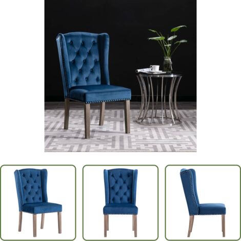 vidaXL Sedia da pranzo in velluto -  Sedia da Pranzo Blu in Velluto