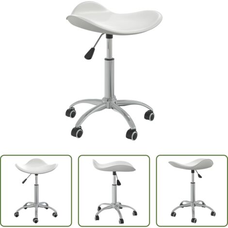 vidaXL Sedia da pranzo regolabile -  Sedia da Pranzo Girevole Bianca in Similpelle