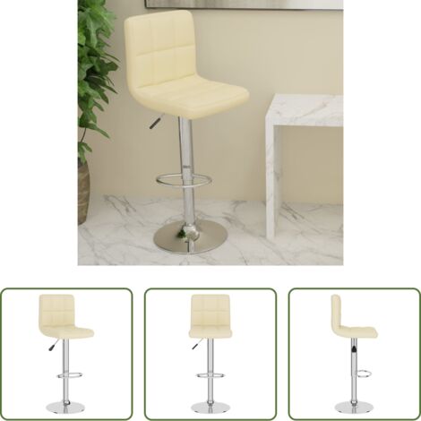 vidaXL Sedia da pranzo -  Sgabello da Bar Crema in Tessuto