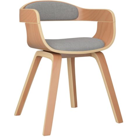vidaXL Sedia da Pranzo Tortora in Legno Curvato e Tessuto