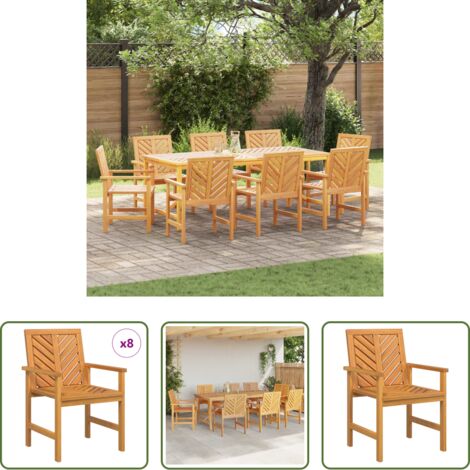 vidaXL Sedia da terrazza -  Sedia da pranzo 8 pcs Naturale 62.5 x 59 x 89 cm