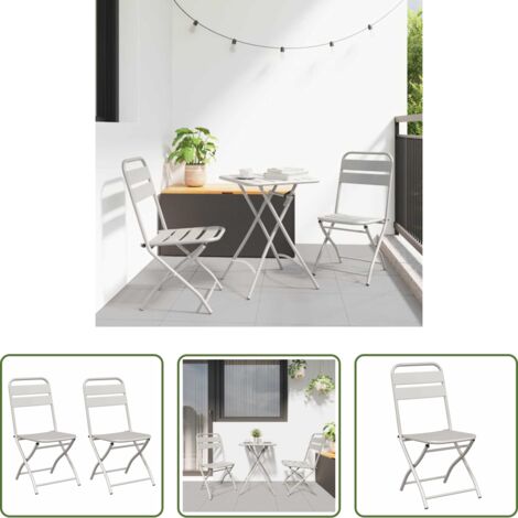 vidaXL Sedia da terrazza -  Sedia Pieghevole da Giardino 2 pcs Beige 42 x 52 x 82cm