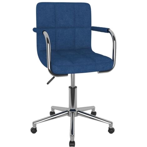 vidaXL Sedia da Ufficio Girevole Blu in Tessuto