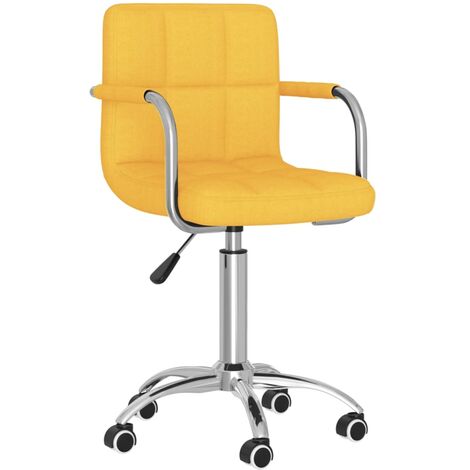 vidaXL Sedia da Ufficio Girevole Giallo Senape in Tessuto