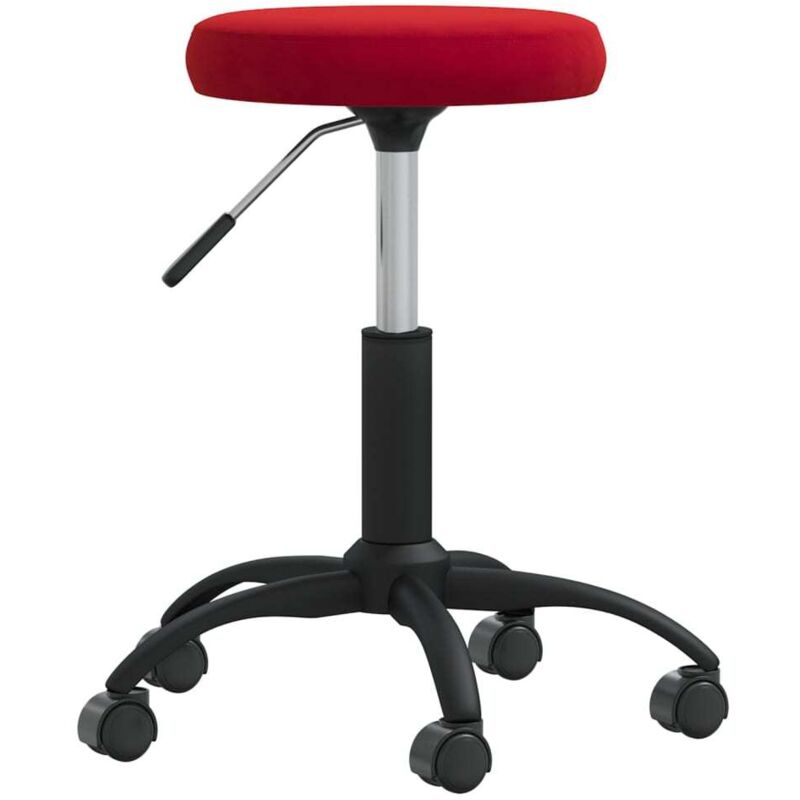 Vidaxl Sedia Girevole Da Ufficio Rosso Vino In Velluto