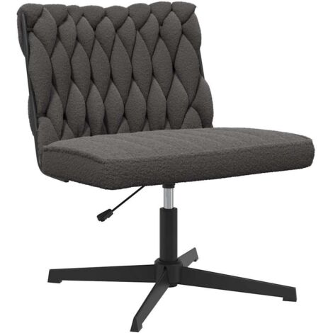 vidaXL Sedia da Ufficio Girevole Riccio Grigio Scuro Effetto Lana