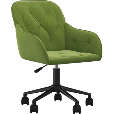 vidaXL Sedia da Ufficio Girevole Verde Chiaro in Velluto