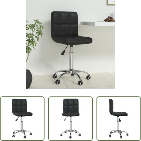 vidaXL Sedia da ufficio in similpelle -  Sedia da Ufficio Girevole Nera in Similpelle