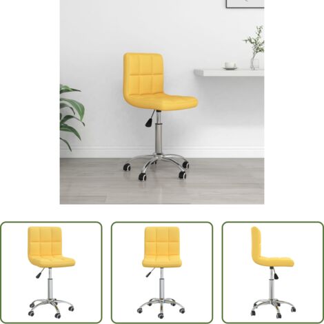 vidaXL Sedia da ufficio regolabile -  Sedia da Ufficio Girevole Giallo Senape in Tessuto