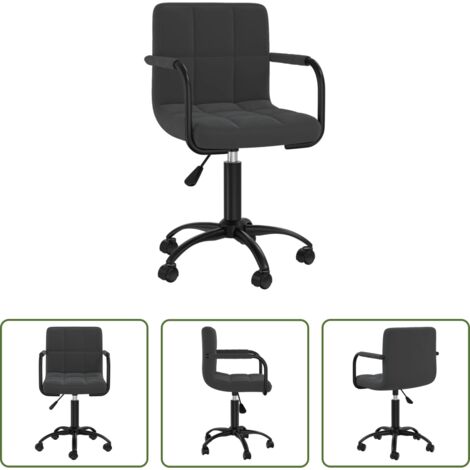 vidaXL Sedia da ufficio -  Sedia Girevole da Ufficio Nera in Velluto