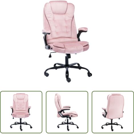 vidaXL Sedia ergonomica -  Sedia da Ufficio Rosa in Velluto