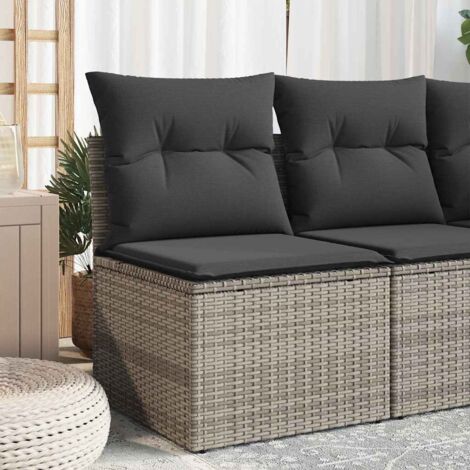 Vidaxl Divani Centrali 3 pz Polyrattan e Legno Massello di Eucalipto