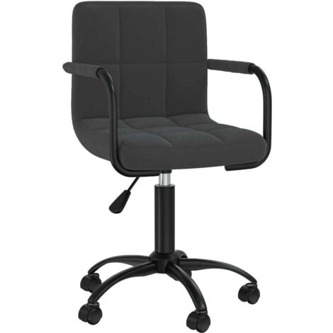vidaXL Sedia Girevole da Ufficio Nera in Velluto