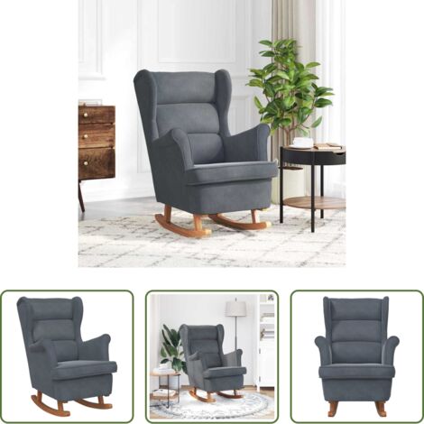 vidaXL Sedia in compensato -  Sedia a dondolo Grigio scuro 92 x 71 x 100 cm Legno compensato
