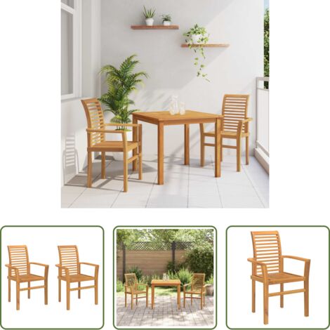 vidaXL Sedia in legno di teak -  Sedia da pranzo 4 pcs Marrone 62 x 55 x 94 cm