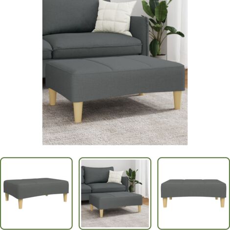vidaXL Sedia in tessuto -  Poggiapiedi Grigio Scuro 77x55x31 cm in Tessuto
