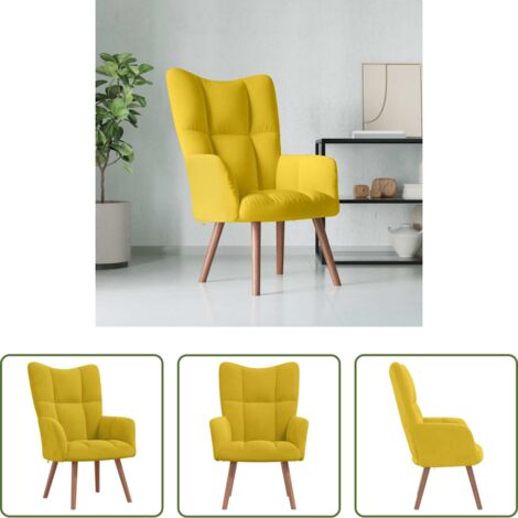 vidaXL Sedia in Velluto -  Sedia Relax Giallo Senape in Velluto