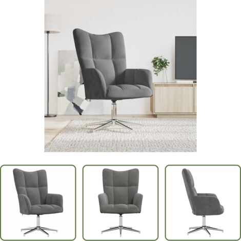 vidaXL Sedia in Velluto -  Sedia Relax Grigio Scuro in Velluto