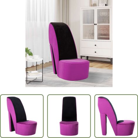 vidaXL Sedia in velluto viola -  Poltrona a Forma di Scarpa con Tacco Alto in Velluto Viola