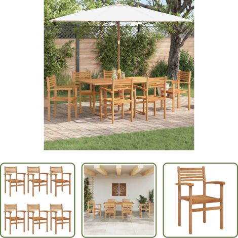 vidaXL Sedia per giardino -  Sedia 6 pcs Marrone 56 x 55 x 90.5 cm Legno di teak solido