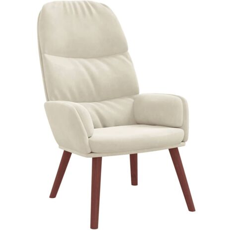 vidaXL Sedia Relax Bianco Crema Velluto