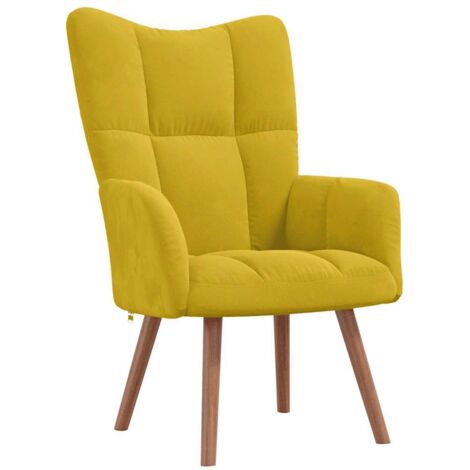vidaXL Sedia Relax Giallo Senape in Velluto