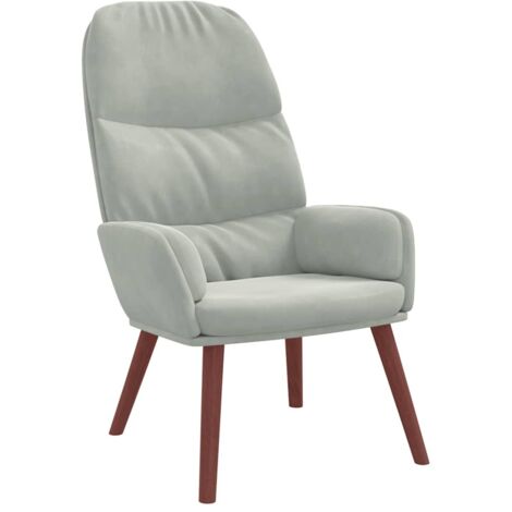 vidaXL Sedia Relax Grigio Chiaro in Velluto