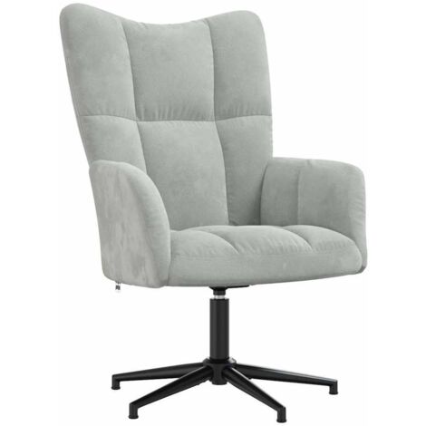 vidaXL Sedia Relax Grigio Chiaro in Velluto