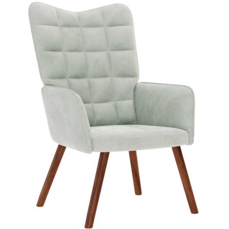 vidaXL Sedia Relax Grigio Chiaro in Velluto