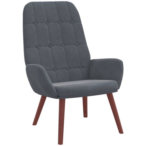 vidaXL Sedia Relax Grigio Scuro in Velluto