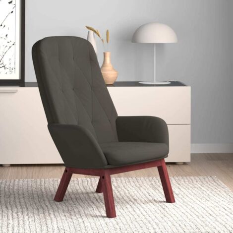 vidaXL Sedia Relax Grigio Scuro in Velluto