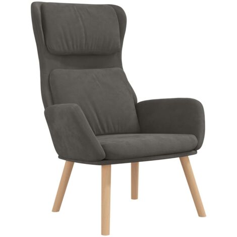 vidaXL Sedia Relax Grigio Scuro in Velluto
