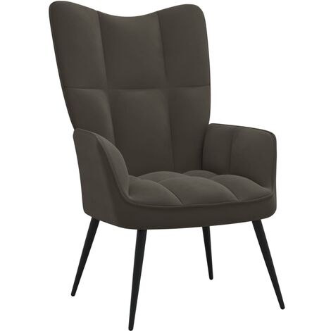 vidaXL Sedia Relax Grigio Scuro in Velluto