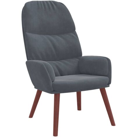 vidaXL Sedia Relax Grigio Scuro in Velluto