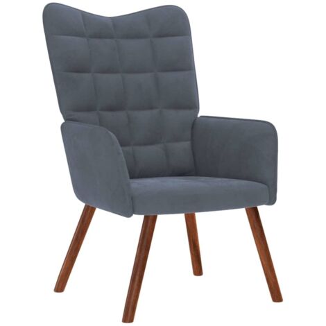 vidaXL Sedia Relax Grigio Scuro in Velluto