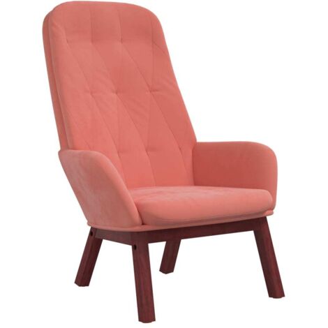 vidaXL Sedia Relax Rosa in Velluto
