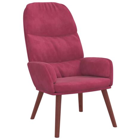 vidaXL Sedia Relax Rosso Vino in Velluto