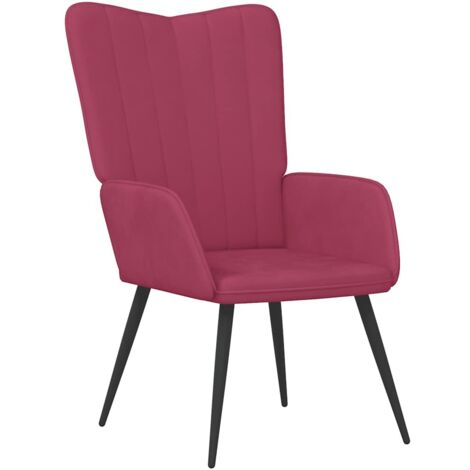 vidaXL Sedia Relax Rosso Vino in Velluto
