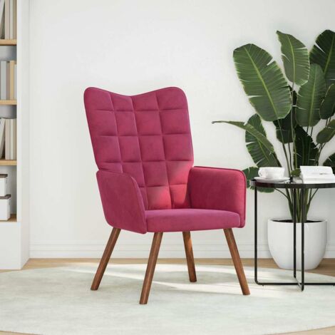 vidaXL Sedia Relax Rosso Vino in Velluto