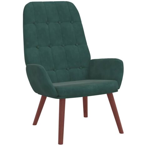 vidaXL Sedia Relax Verde Scuro in Velluto