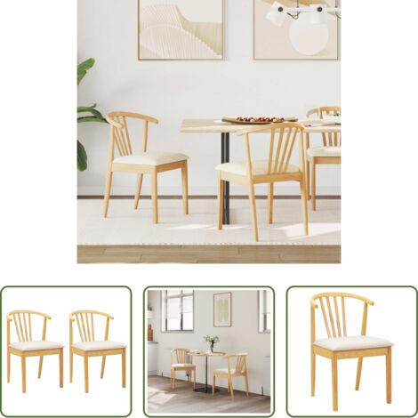 vidaXL Sedia vintage -  Sedia da pranzo 2 pcs Naturale e chiaro