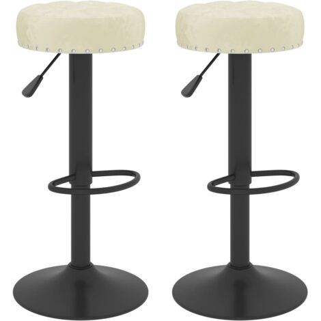 vidaXL Sedie da Bar 2 pz Crema in Velluto